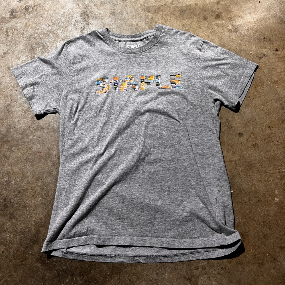 VINTAGE GREY STAPLES SHIRT 
SIZE M